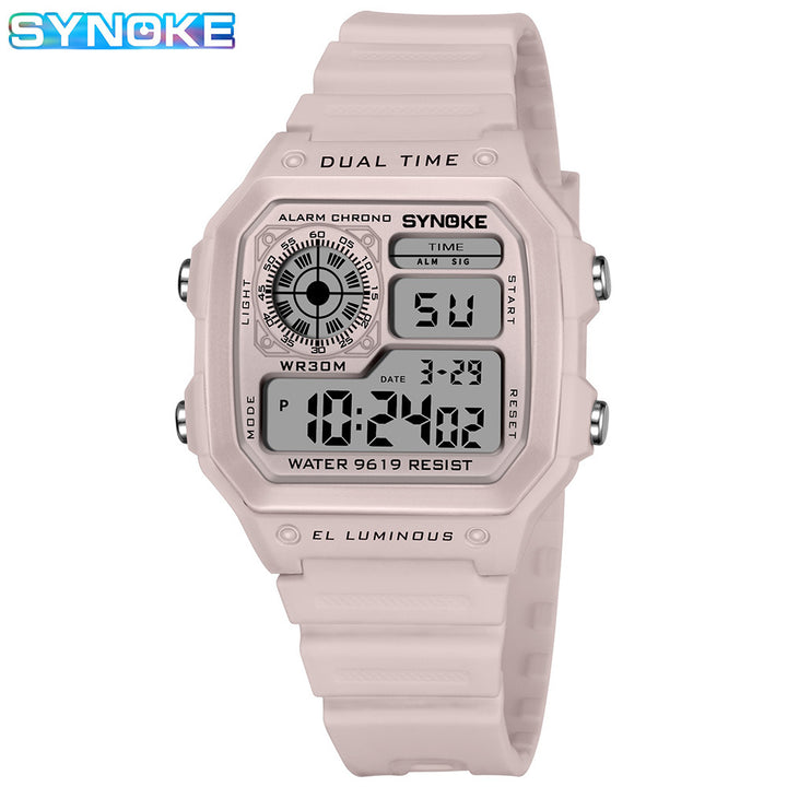 Synoke Nylon Woven Strap Retro Electronic Watch