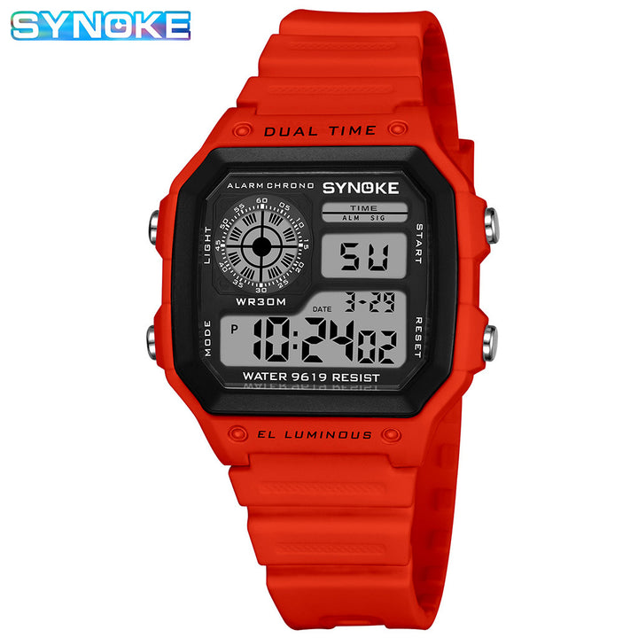 Synoke Nylon Woven Strap Retro Electronic Watch