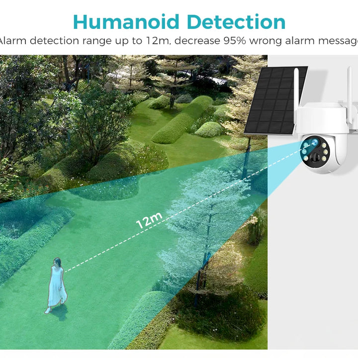 WIFI Solar Camera 4MP Human Detection