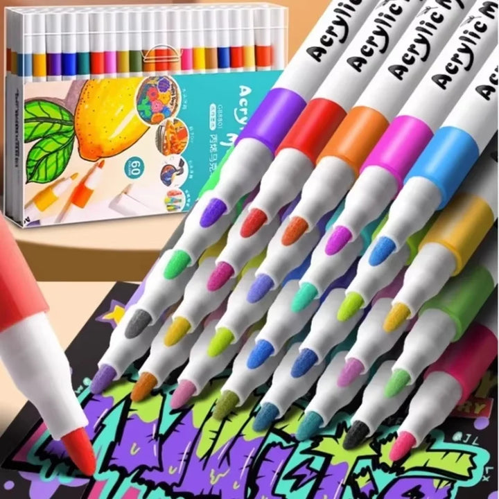 Color Acrylic Marker Pen Set – Soft Tip Creativity for Kids & Artists!