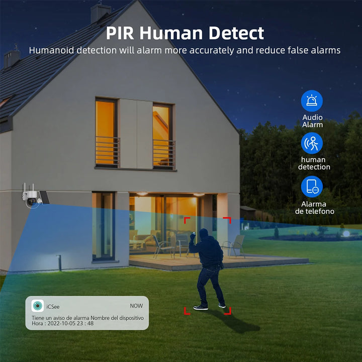 WIFI Solar Camera 4MP Human Detection