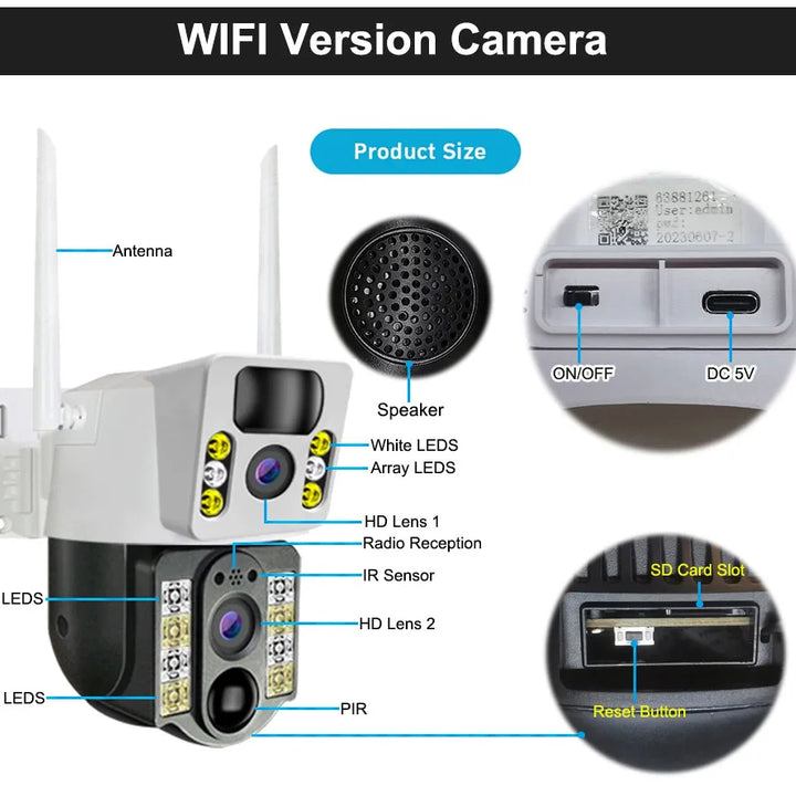 Solar Camera 8MP 4K 4G Dual Lens