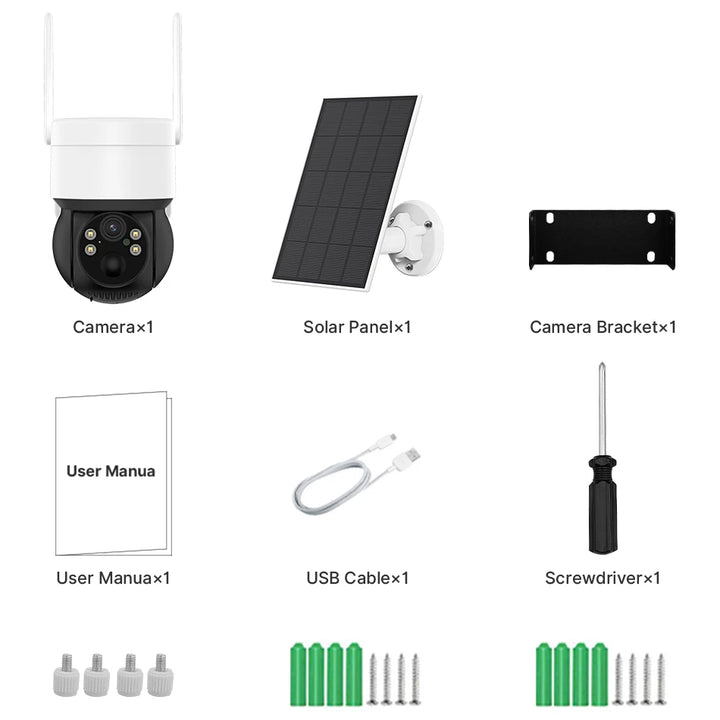 WIFI Solar Camera 4MP Human Detection