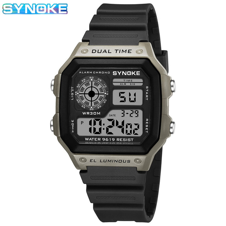 Synoke Nylon Woven Strap Retro Electronic Watch