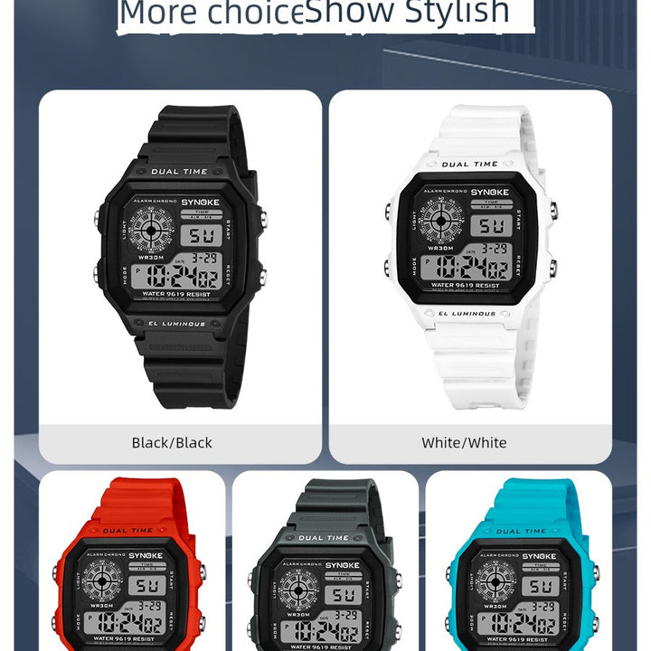 Synoke Nylon Woven Strap Retro Electronic Watch