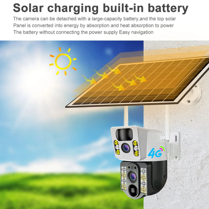 Solar Camera 8MP 4K 4G Dual Lens