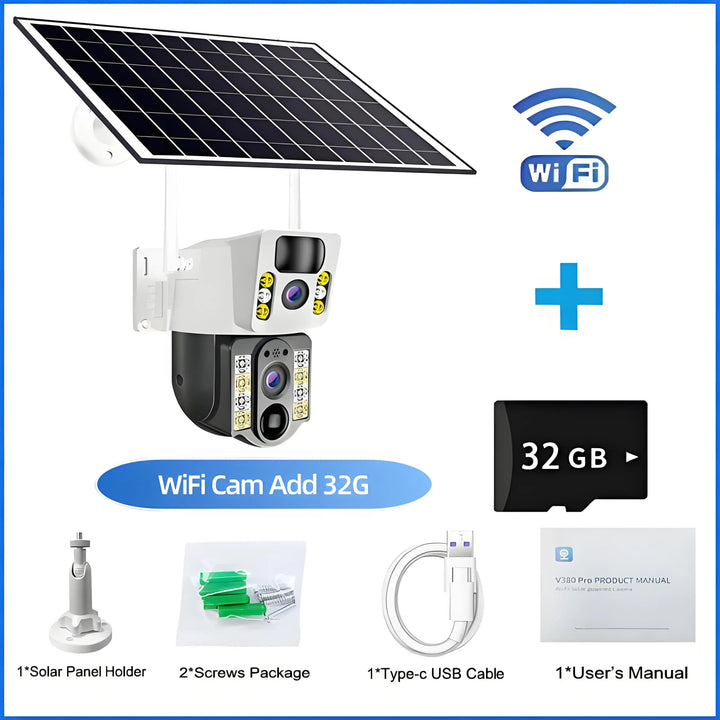 Solar Camera 8MP 4K 4G Dual Lens