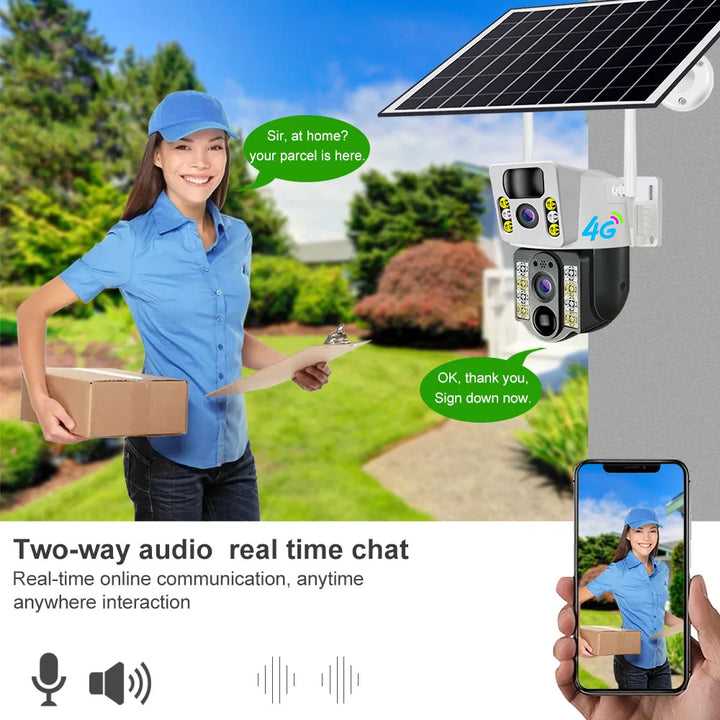 Solar Camera 8MP 4K 4G Dual Lens