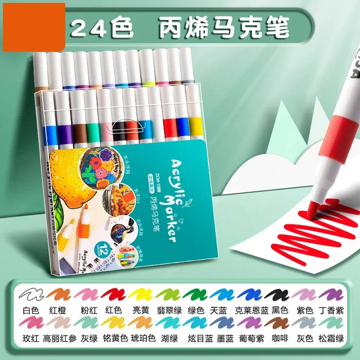 Color Acrylic Marker Pen Set – Soft Tip Creativity for Kids & Artists!
