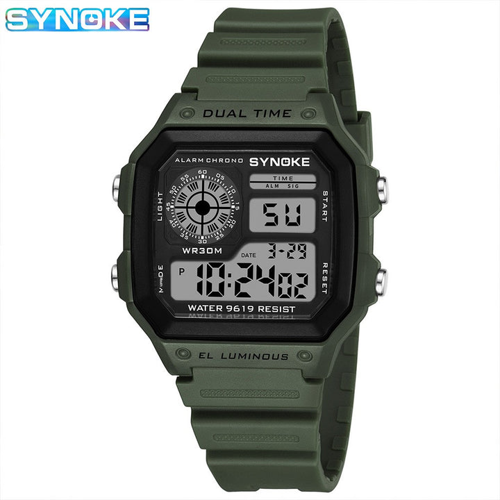 Synoke Nylon Woven Strap Retro Electronic Watch