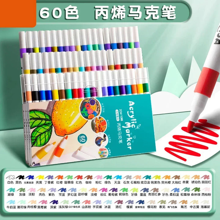 Color Acrylic Marker Pen Set – Soft Tip Creativity for Kids & Artists!