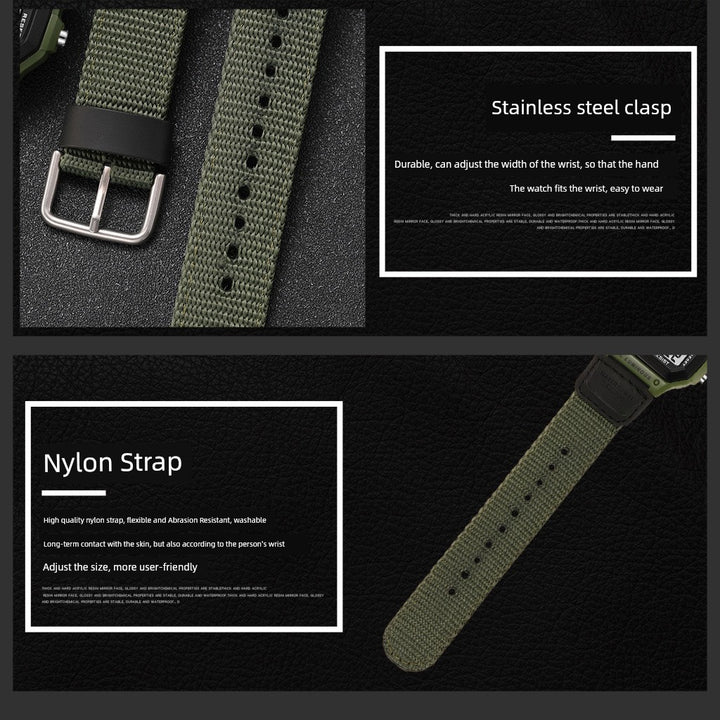 Synoke Nylon Woven Strap Retro Electronic Watch