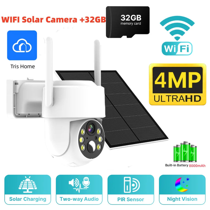 WIFI Solar Camera 4MP Human Detection