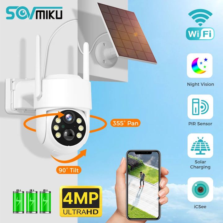 WIFI Solar Camera 4MP Human Detection