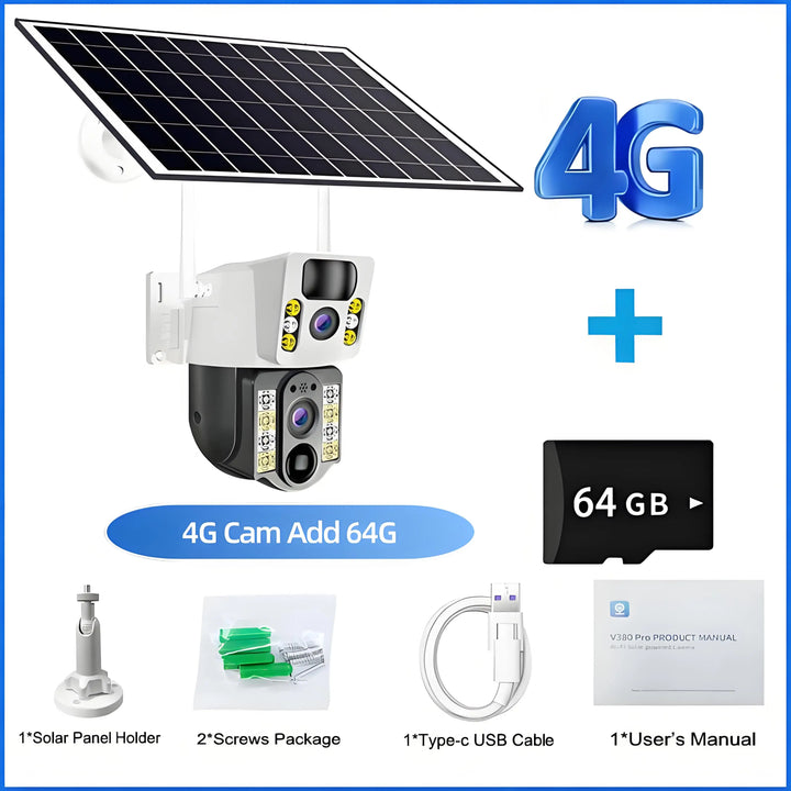 Solar Camera 8MP 4K 4G Dual Lens