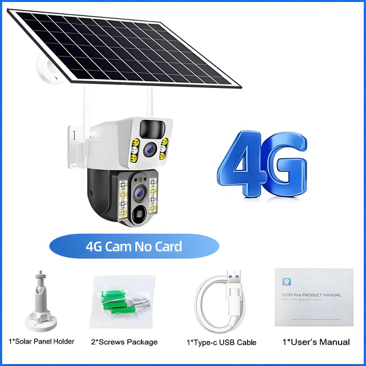 Solar Camera 8MP 4K 4G Dual Lens