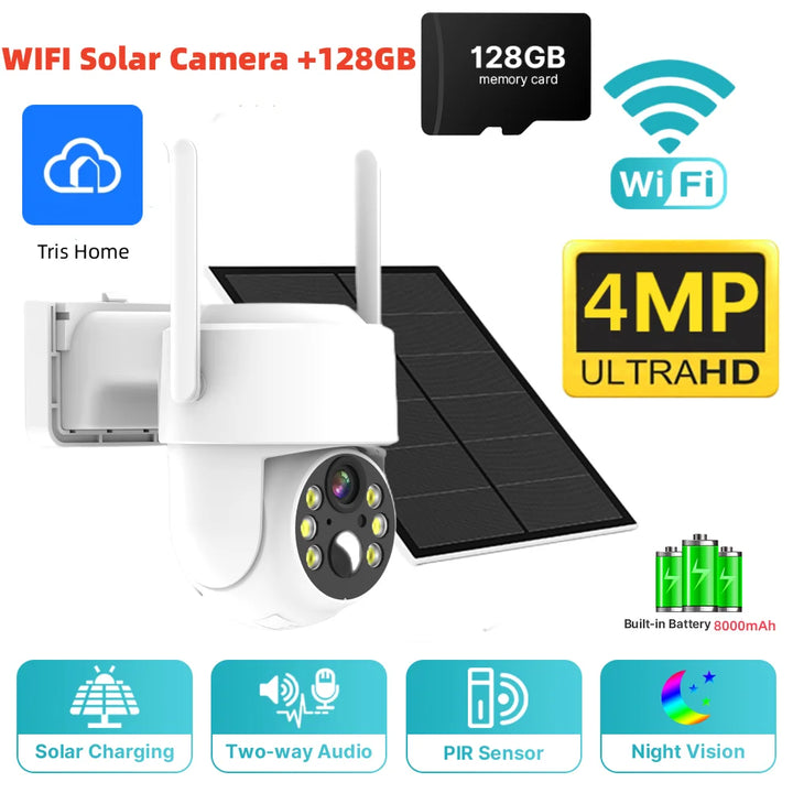 WIFI Solar Camera 4MP Human Detection