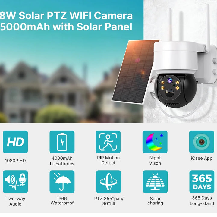 WIFI Solar Camera 4MP Human Detection