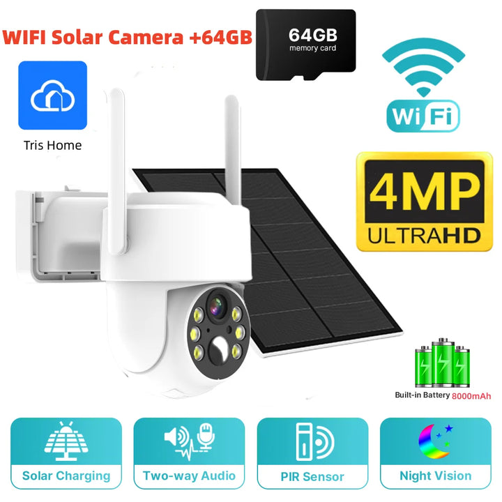 WIFI Solar Camera 4MP Human Detection