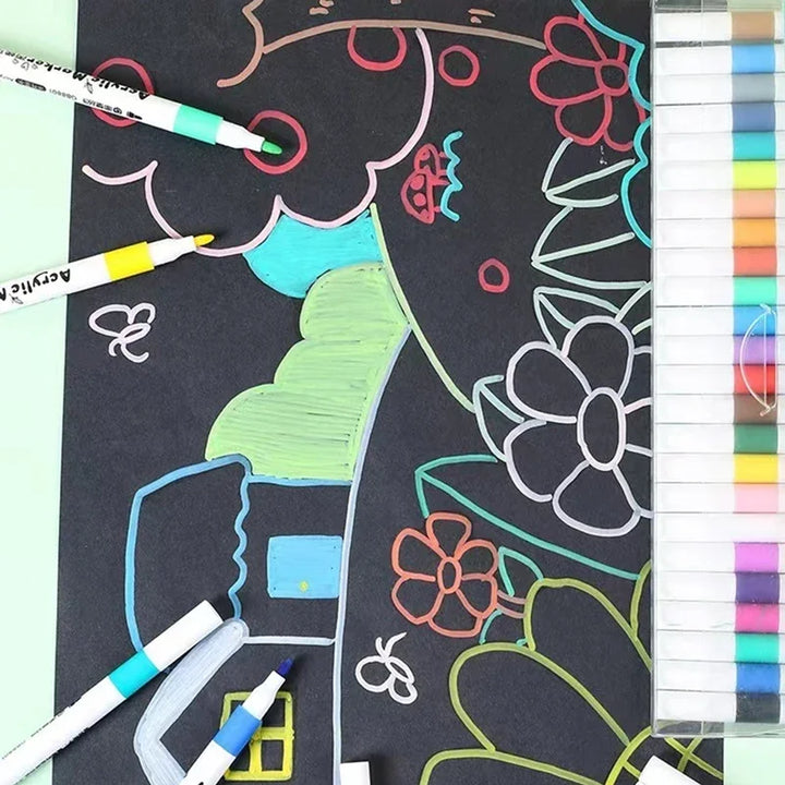 Color Acrylic Marker Pen Set – Soft Tip Creativity for Kids & Artists!